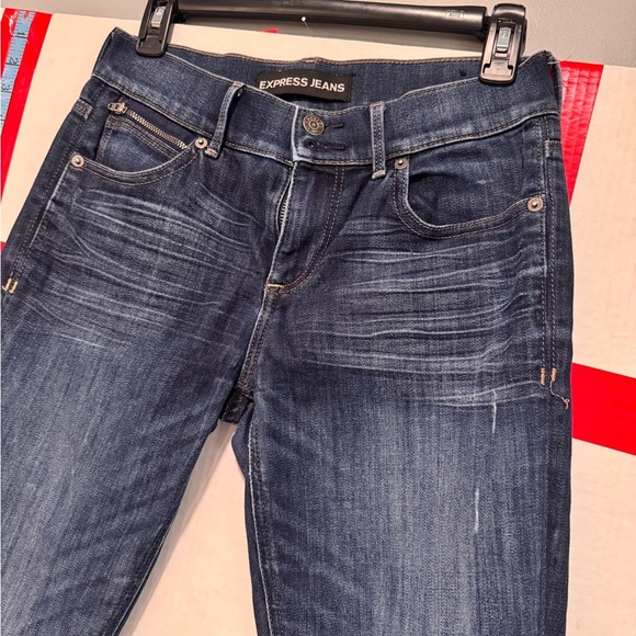 Express Dark Blue Straight Leg Jeans - Picture 5 of 7